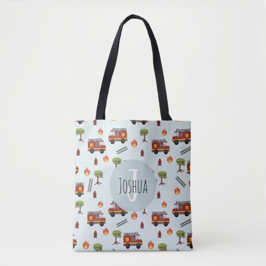 Boys Cute Fire Engine Transport Pattern Kinder Tote Bag (Voorkant)