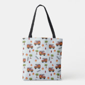 Boys Cute Fire Engine Transport Pattern Kinder Tote Bag (Achterkant)