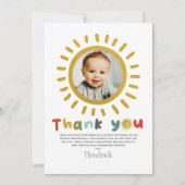 Boys Cute First Trip Around The Sun Photo Bedankkaart (Voorkant)