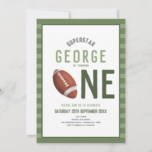 Boys Cute Football Sports Kinder 1e verjaardag Kaart (Voorkant)