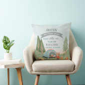 Boys Cute Forest Beer Birth Stats Baby Nursery Kussen (Stoel)