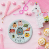 Boys Cute Fun Monster Kids Birthday Party Papieren Bordje (Feest)