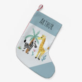 Boys Cute & Fun Safari Animals Oerwoud Kinder Kleine Kerstsok (Voorkant (Hangend))