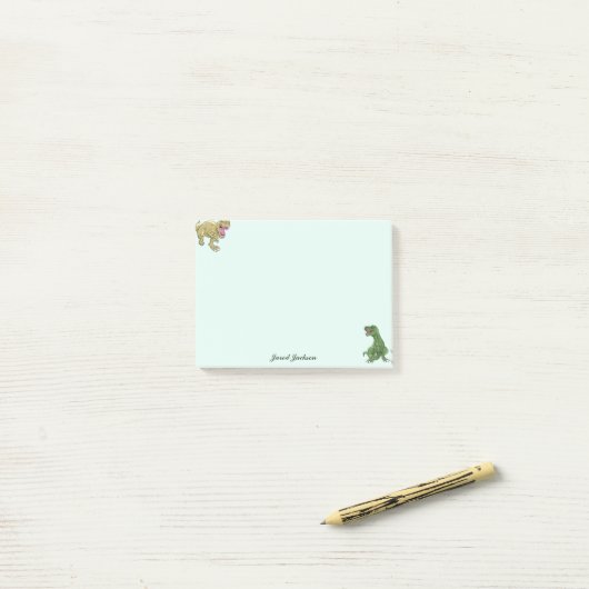 Boys Cute Funny Animal Dinosaur Post-it® Notes (Op bureau)
