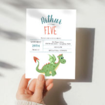 Boys Cute Green Dragon Toddler Birthday