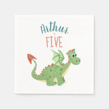 Boys Cute Green Dragon Toddler Birthday