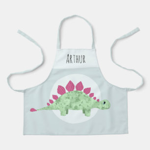 Boys Cute Green Stegosaurus Dinosaur Kinder Schort