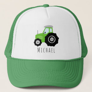 Boys Cute Green Tractor Boerderij en Name Kinder Trucker Pet