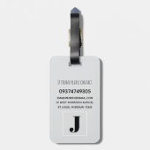 Boys Cute Grey Black Kids Airplane Travel  Bagagelabel (Achterkant verticaal)