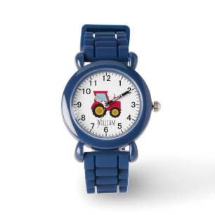 Boys Cute Landbouwtrekker Kinderen met Naam Kinder Horloge