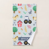 Boys Cute & Modern Blue Boerderij Tractor Pattern  Bad Handdoek (Handdoek)