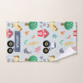 Boys Cute & Modern Blue Boerderij Tractor Pattern  Bad Handdoek (Handdoek)