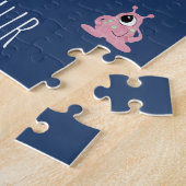 Boys Cute Modern Space Alien Cartoon & Name Kinder Legpuzzel (Zijkant)