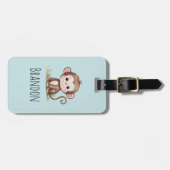 Boys Cute Monkey Kids Bagagelabel (Voorkant horizontaal)