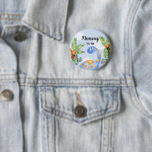Boys Cute Oerwoud Dinosaur Mam... om Baby shower t Ronde Button 5,7 Cm (In situ)