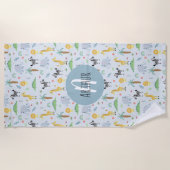 Boys Cute Oerwoud Safari Animals Zebra Kinder Strandlaken (Voorkant)