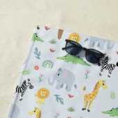 Boys Cute Oerwoud Safari Animals Zebra Kinder Strandlaken (In situ)