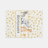 Boys Cute Oerwoud Safari Baby Animals Fleece Deken (Voorkant (Horizontaal))