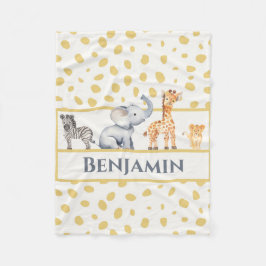 Boys Cute Oerwoud Safari Baby Animals Fleece Deken