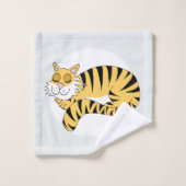 Boys Cute Oerwoud Tiger met naam Kinder Bad Handdoek (Wasdoekje)