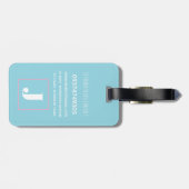 Boys Cute Pink & Blue Kids Airplane Travel  Bagagelabel (Achterkant horizontaal)