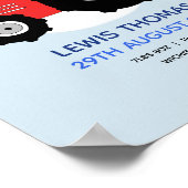 Boys Cute Red Boerderij Tractor Baby ursery Poster (Hoek)