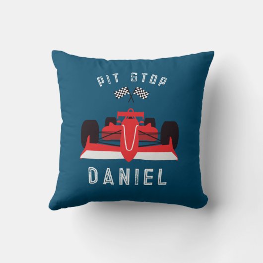 Boys Cute Red Racing Car Kussen (Achterkant)