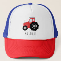 Boys Cute Red Tractor Boerderij en naam Kind