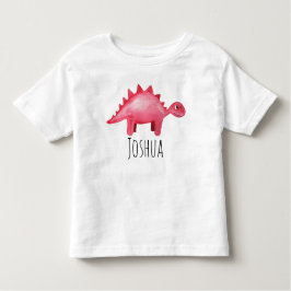 Boys Cute Red Waterverf Dinosaur en Name Kinder Kinder Shirts