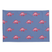 Boys Cute Red Waterverf Dinosaur en Name Kinder Kussensloop (Achterkant-Rechts)