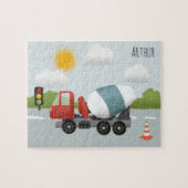 Boys Cute Road Construction Cartoon Kinder Legpuzzel (Horizontaal)