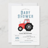 Boys Cute Rustic Boerderij Red Tractor Baby shower Kaart (Voorkant)
