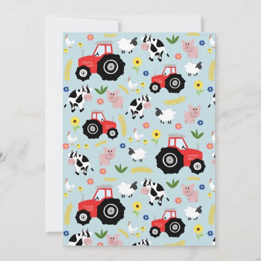 Boys Cute Rustic Country Boerderij Tractor Baby sh Kaart (Achterkant)