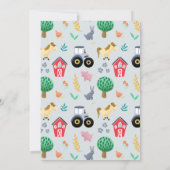 Boys Cute Rustic Country Boerderij Tractor Baby sh Kaart (Achterkant)