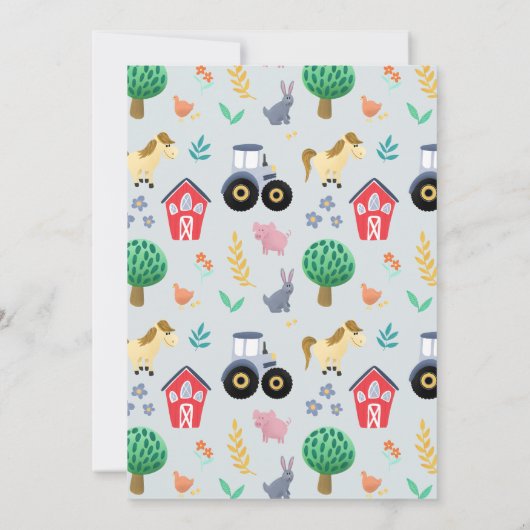 Boys Cute Rustic Country Boerderij Tractor Baby sh Kaart (Achterkant)