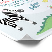Boys Cute Safari Animals Birth Stats Baby Nursery Poster (Hoek)