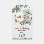 Boys Cute Safari Birthday Cadeaulabel (Voorkant)