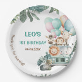 Boys Cute Safari Birthday Papieren Bordje (Voorkant)