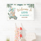 Boys Cute Safari Birthday  Spandoek (Insitu)