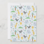 Boys Cute Safari Oerwoud Giraffe Baby shower Kaart (Achterkant)