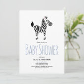 Boys Cute Safari Oerwoud Zebra Baby shower Kaart (Staand voorkant)