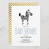 Boys Cute Safari Oerwoud Zebra Baby shower Kaart (Voorkant / Achterkant)
