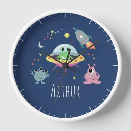 Boys Cute Space Alien Cartoon Kinder Room & Nurser (Voorkant)