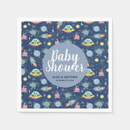 Boys Cute Space Alien Pattern Baby shower Napkins Servet
