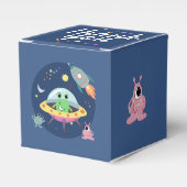 Boys Cute Space Alien Rocket Baby shower Bedankdoosjes (Voorkant Zijde)