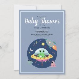 Boys Cute Space Alien Rocket Shiket Baby shower Kaart