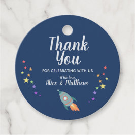 Boys Cute Space Rocket Shiket Baby shower Favor Ta Bedankjes Labels