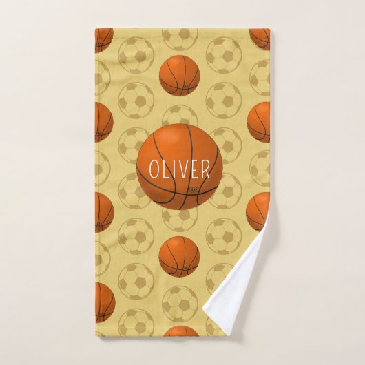 Boys Cute Sports Basketball Pattern Kids Handdoek (Handdoek)
