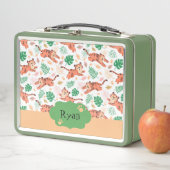 Boys Cute Tiger Wild Oerwoud Safari, met naam Kind (In situ)