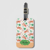Boys Cute Tiger Wild Oerwoud Safari, met naam Kind Bagagelabel (Voorkant (verticaal))